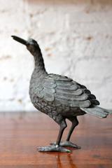 Good Patinated Bronze Incense Burner Formed as a Water Bird, circa 1900