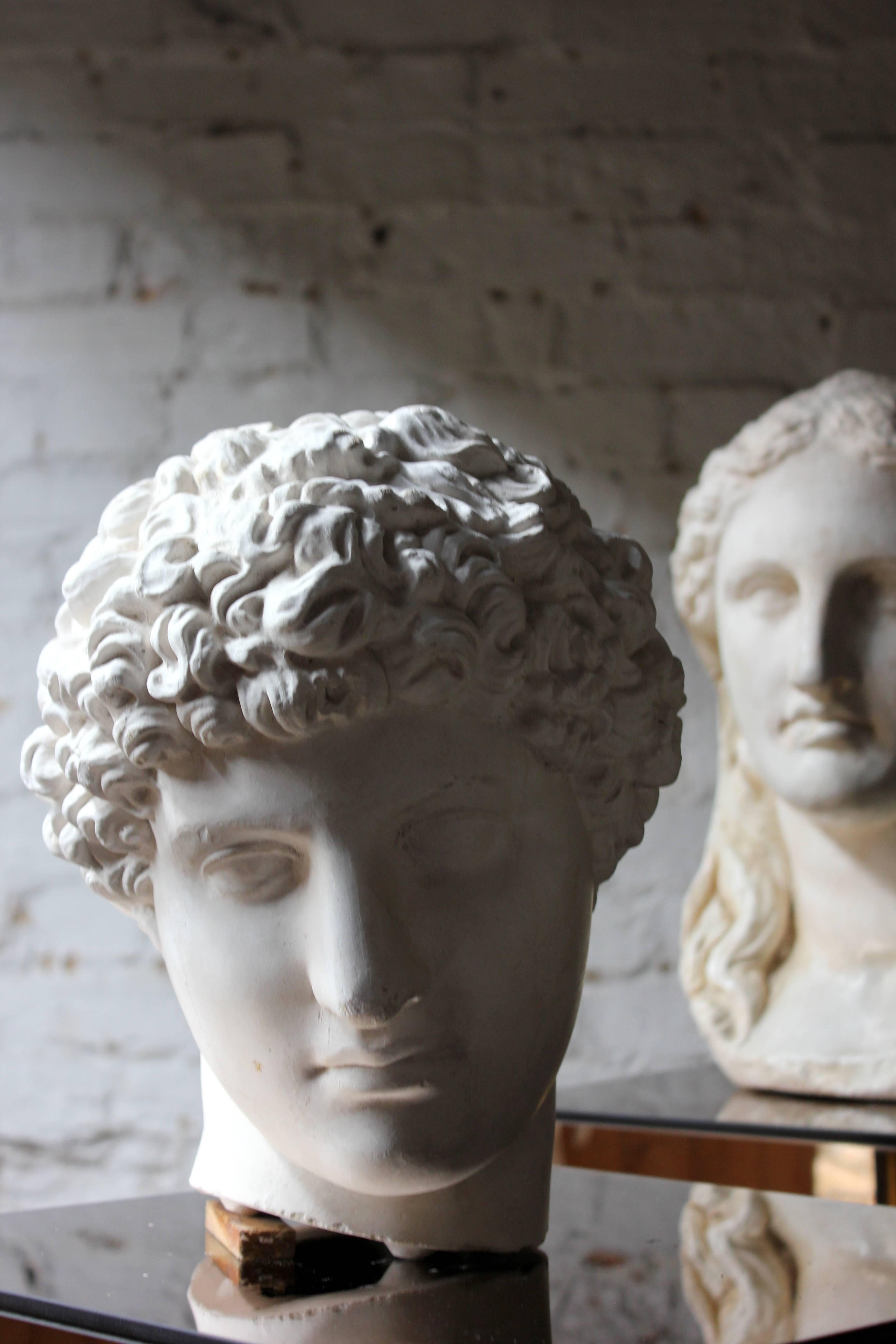 Highly Decorative Group of Five 20th Century Plaster Portrait Head Studies 1