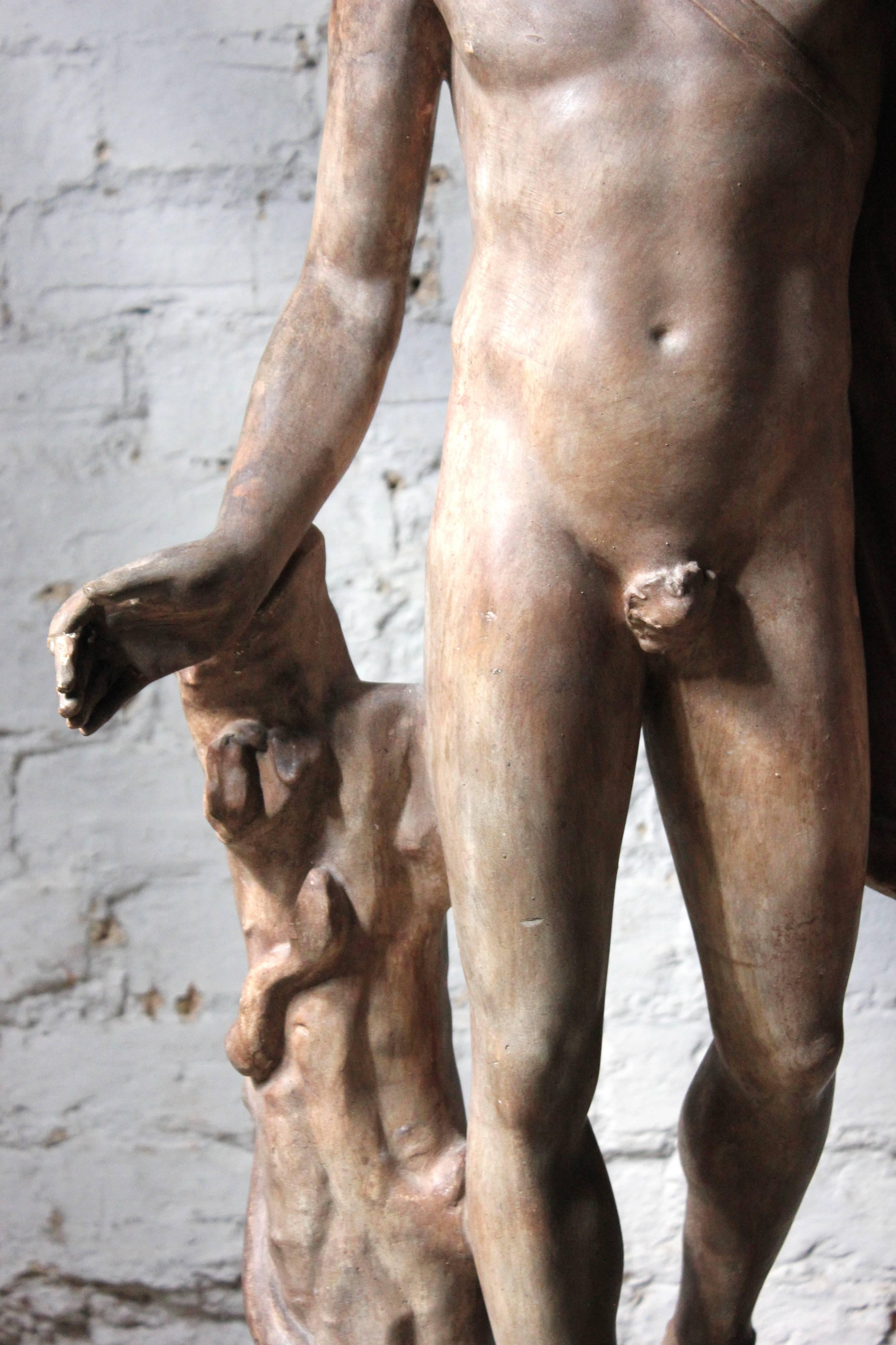 Plaster Figure of the Apollo Belvedere on Plinth Cast by Brucciani under the V&A 3