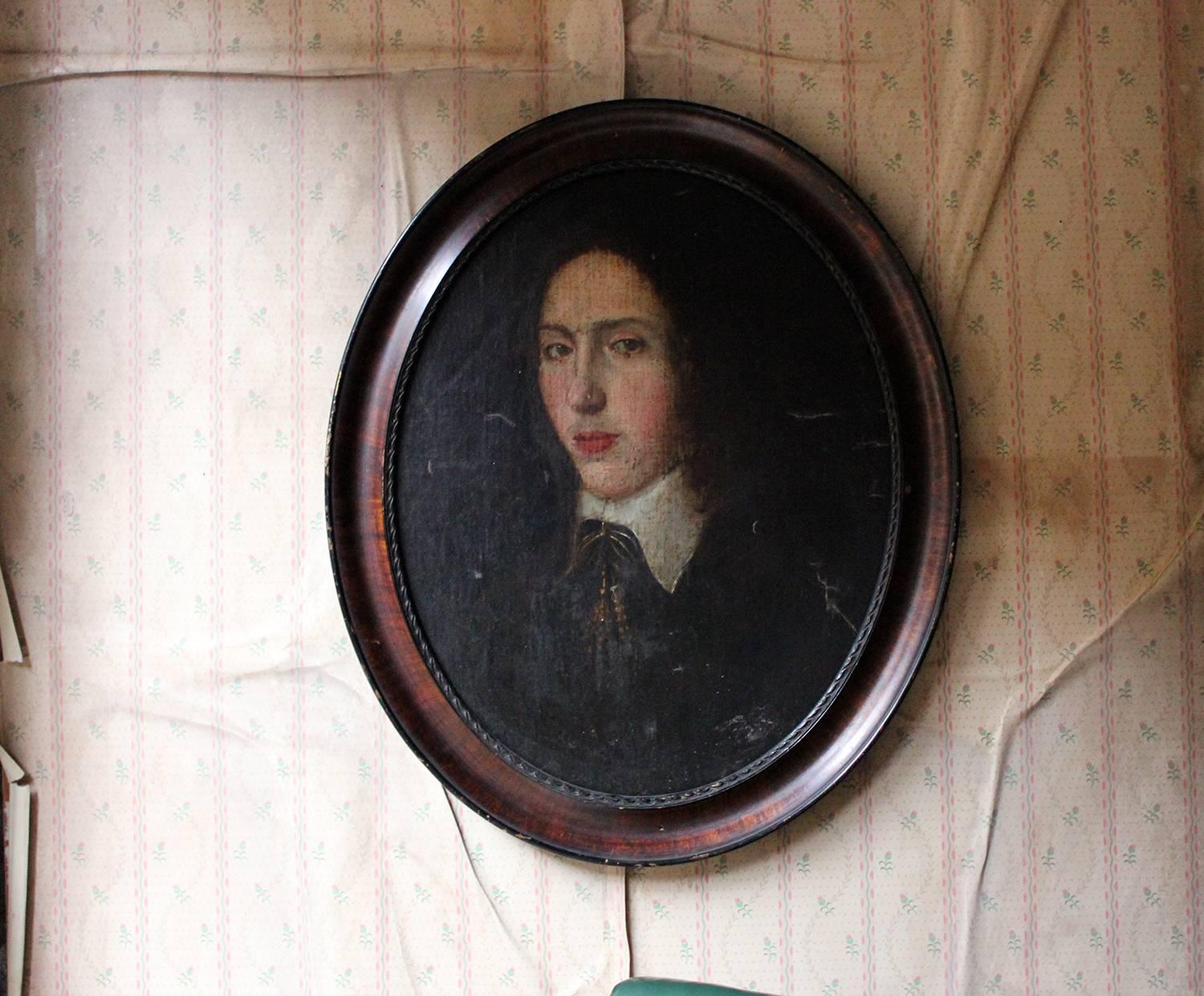 Late 18th Century 18th Century, French School Oval Oil on Canvas Portrait of a Young Gentleman For Sale