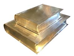 Pair of Tiffany & Co. Sterling Silver Book Cigar Boxes