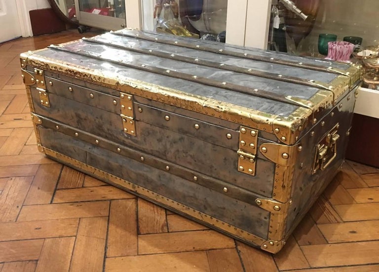 Extremely Rare Louis Vuitton Malle En Zinc Cabin Trunk, circa 1888 For Sale at 1stdibs