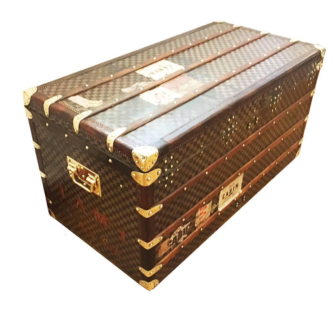 Louis Vuitton Damier Patterned Courier Trunk, circa 1890 In Excellent Condition For Sale In London, GB