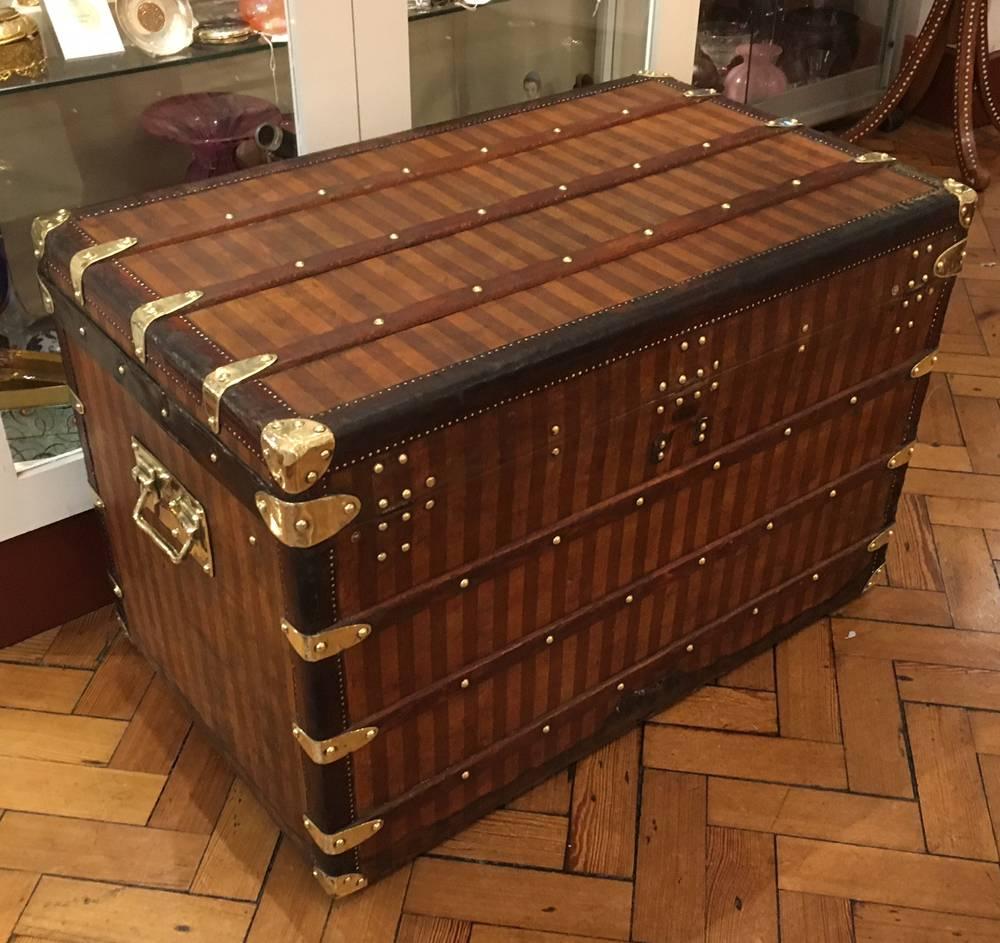 Louis Vuitton Striped Canvas 'Rayee' Courier Trunk, circa 1885 In Excellent Condition In London, GB