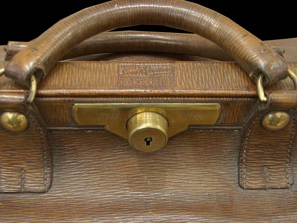 A very rare and unusual Louis Vuitton Epi leather Gladstone bag, circa 1890.

As a luggage manufacturer, early bags from Louis Vuitton are extremely rare, and more so in such Fine condition as the example provided here.

It has a wonderful