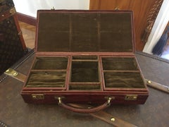 Edwardian Asprey & Co. Crocodile Skin Cantilever Travelling Jewelery Box