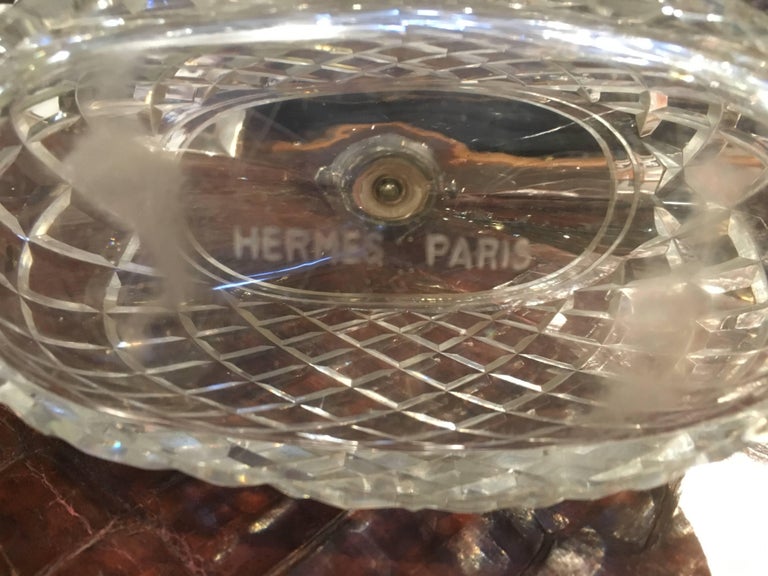 Hermes Baccarat Crystal and Silver Decanter For Sale at 1stDibs