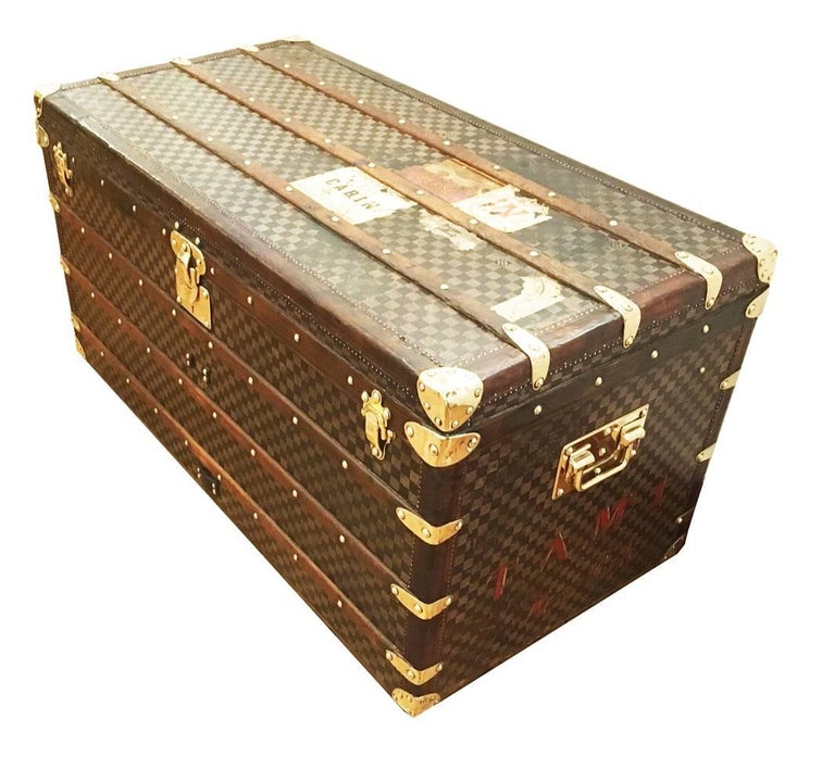 Louis Vuitton Damier Pattern Courier Trunk, circa 1890 For Sale at 1stdibs