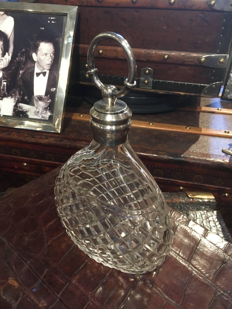 Hermes Baccarat Crystal and Silver Decanter For Sale at 1stDibs