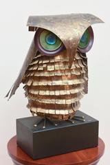 Curtis Jere Mid-Century Large Metal Owl Sculpture