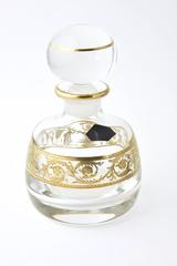 St. Louis Thistle Gilt Crystal Perfume Bottles Pair