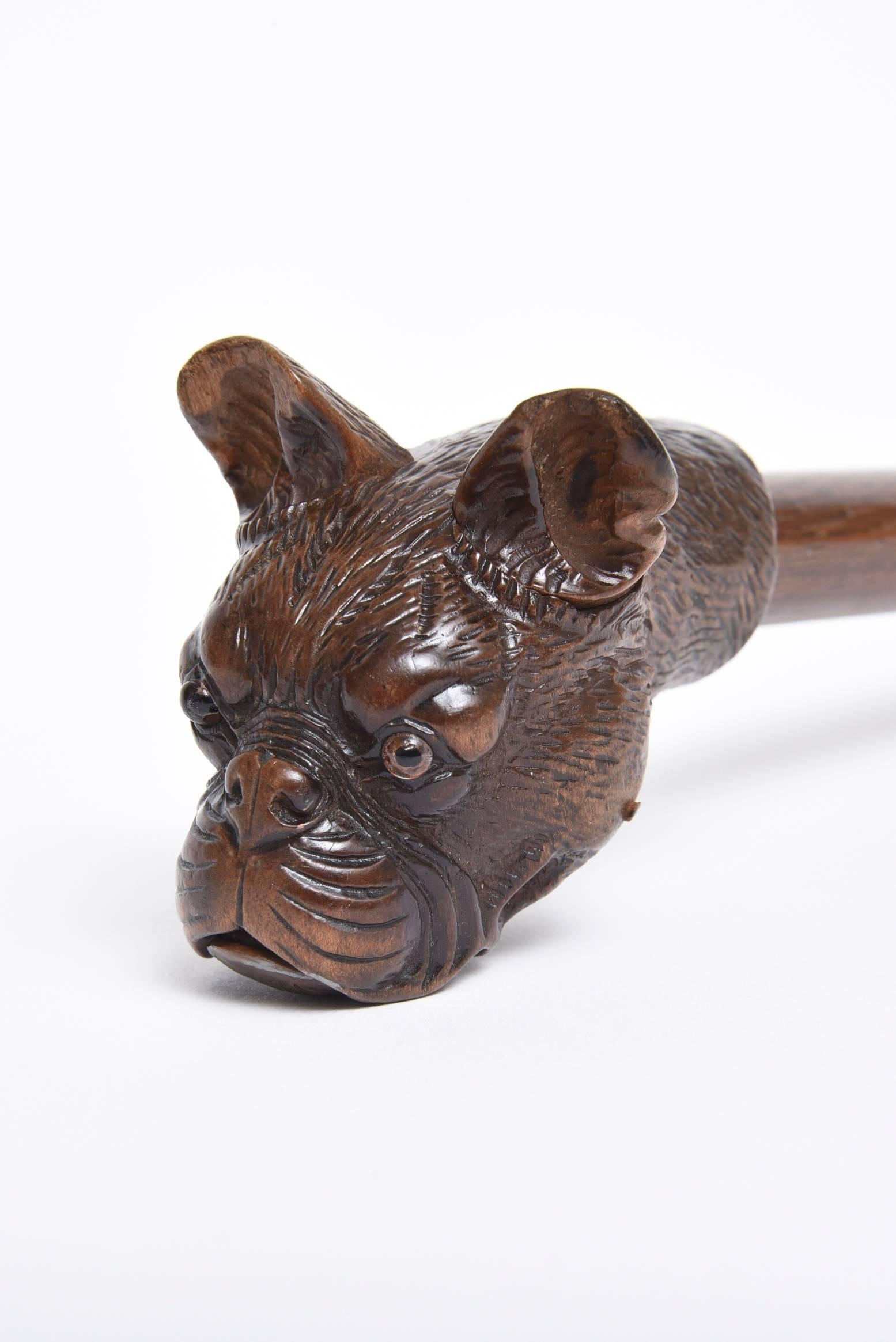 Brass Carved Wood Mechanical Dog Magnifier