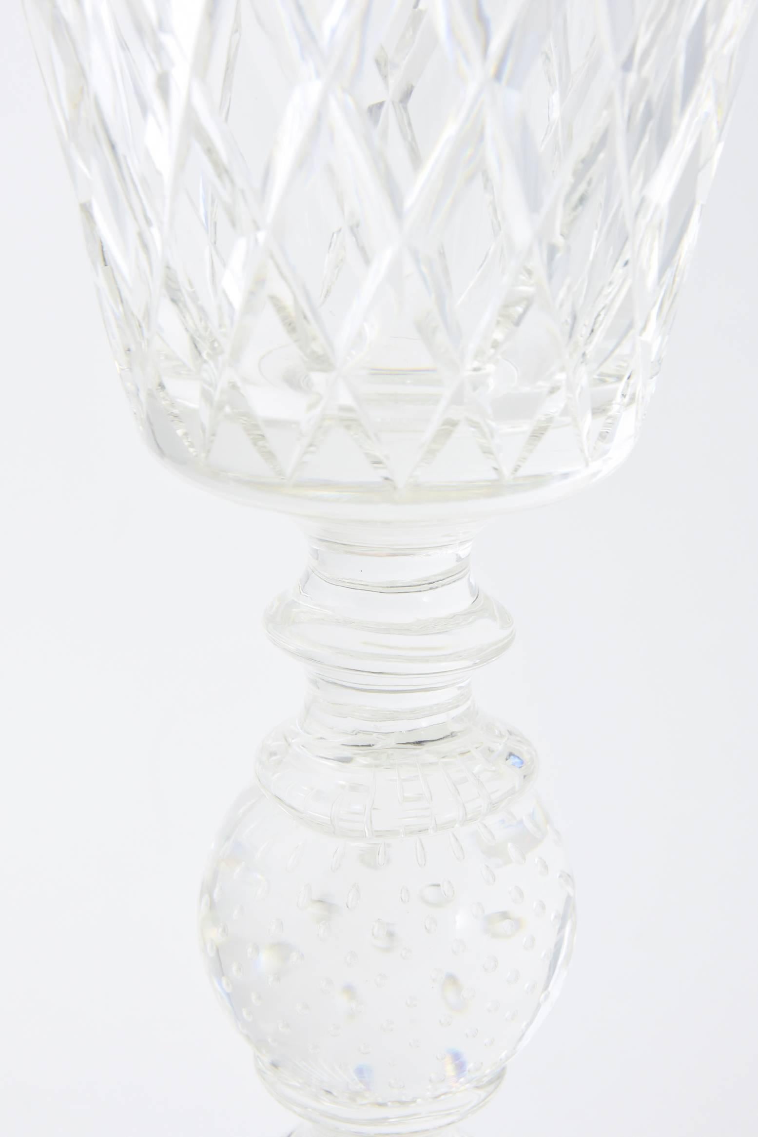 Cut Glass Large Mid 20th Century Chalice Shaped Cut-Glass Pairpoint Vase For Sale