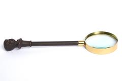 Victorian Female Bust Wood with Diamond Eyes Magnifier