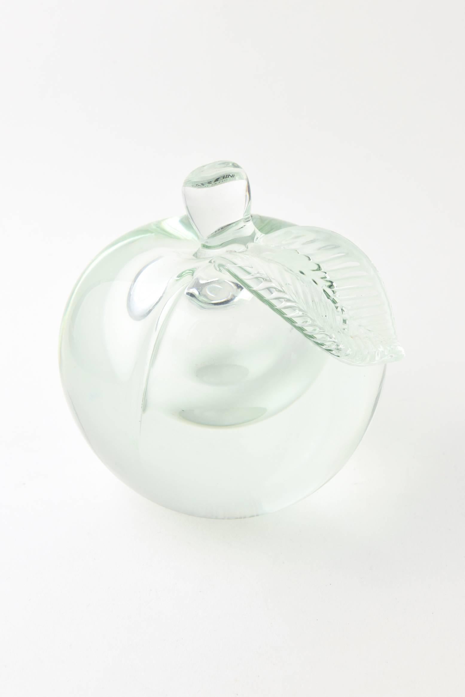 Mid-Century Modern 20th Century Barbini Murano Art Glass Apple Paperweight for Oggetti