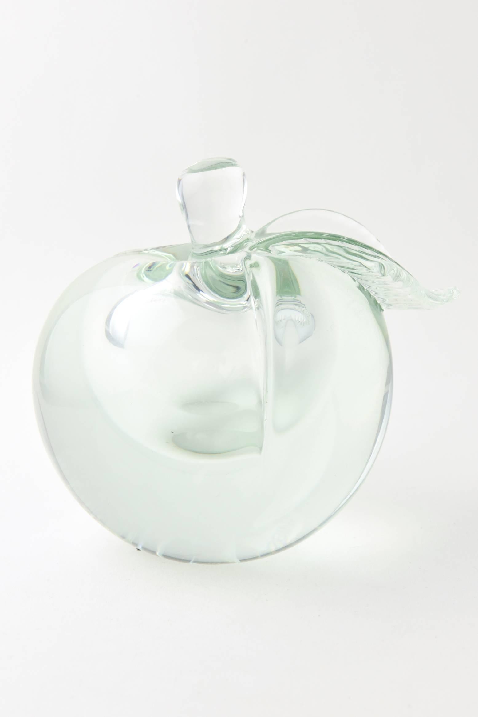 Italian 20th Century Barbini Murano Art Glass Apple Paperweight for Oggetti