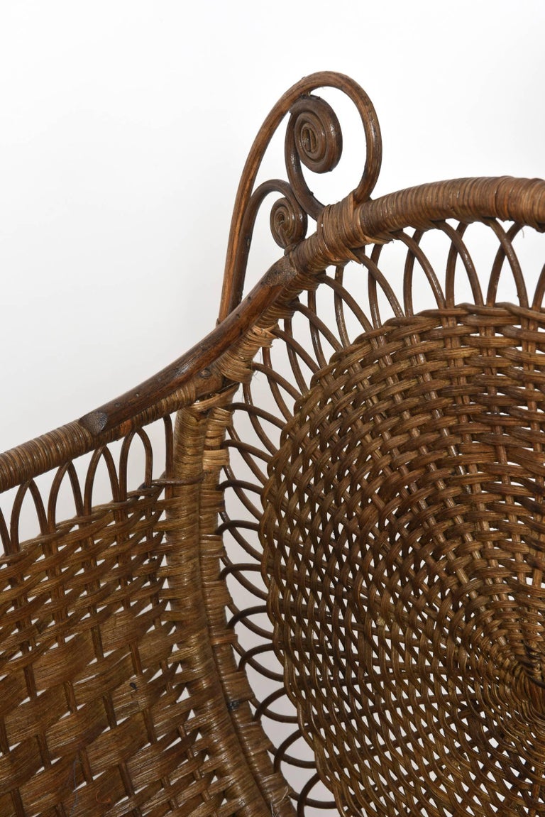 19th Century Victorian Wicker Swinging Baby Cradle at 1stDibs