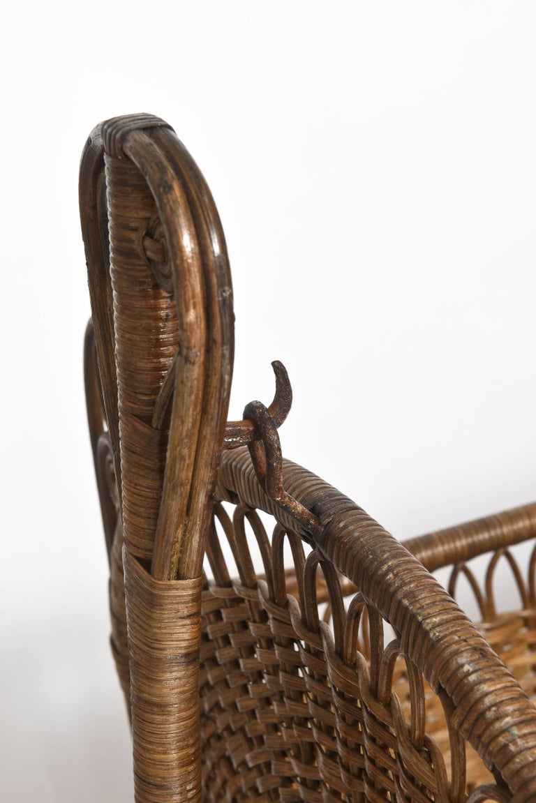 19th Century Victorian Wicker Swinging Baby Cradle at 1stDibs