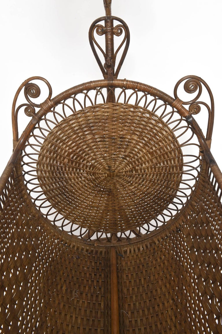 19th Century Victorian Wicker Swinging Baby Cradle at 1stDibs