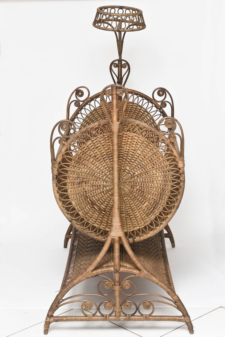 19th Century Victorian Wicker Swinging Baby Cradle at 1stDibs
