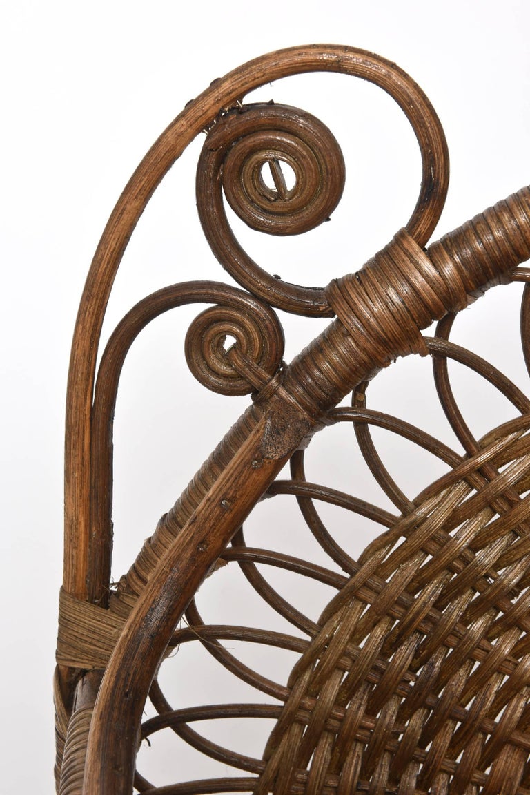 19th Century Victorian Wicker Swinging Baby Cradle at 1stDibs