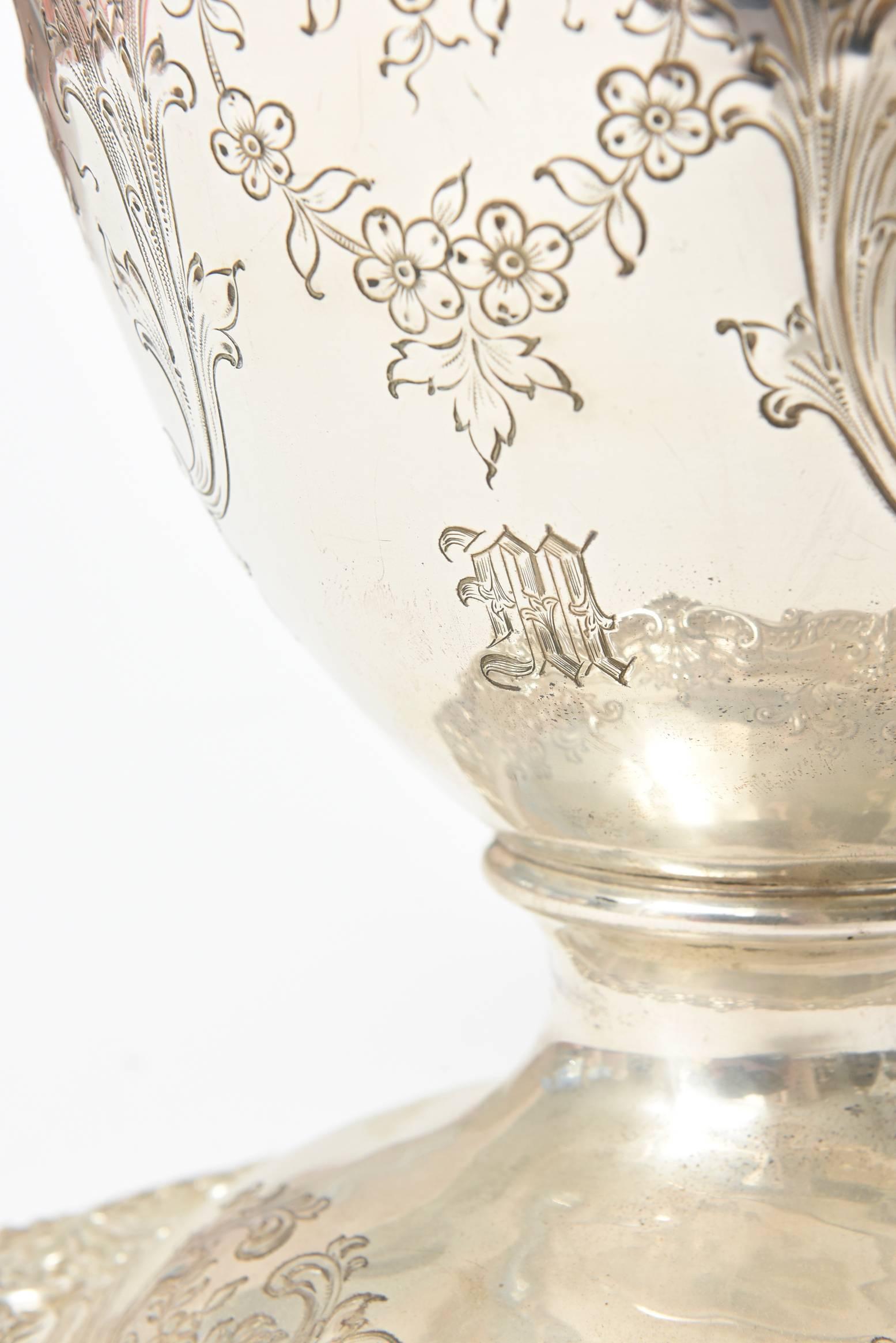 Floral Sterling Silver Champagne Wine Bucket Vase by Graff, Washbourne & Dunn 5