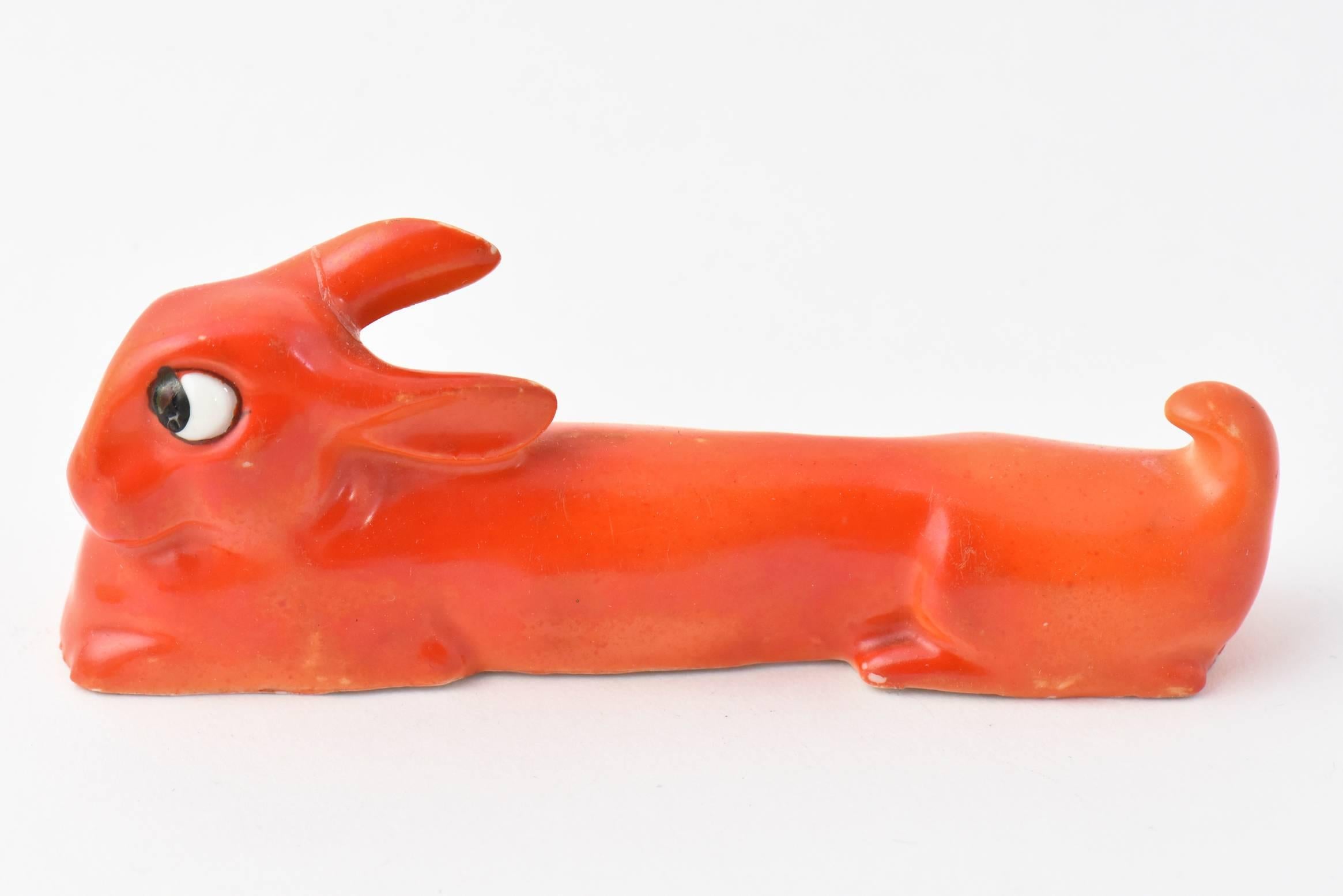 20th Century Art Deco Duck and Bunny Rabbit Knife Rests, Set of Seven For Sale