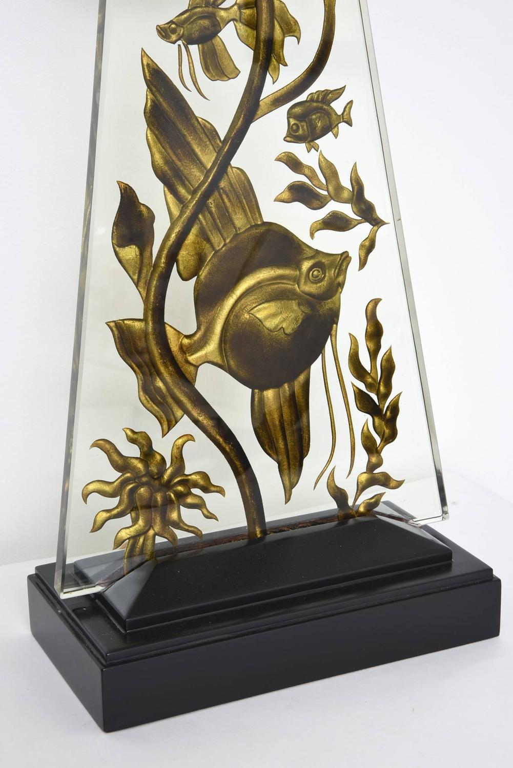 Art Deco Fish Aquarium Lamp For Sale at 1stdibs