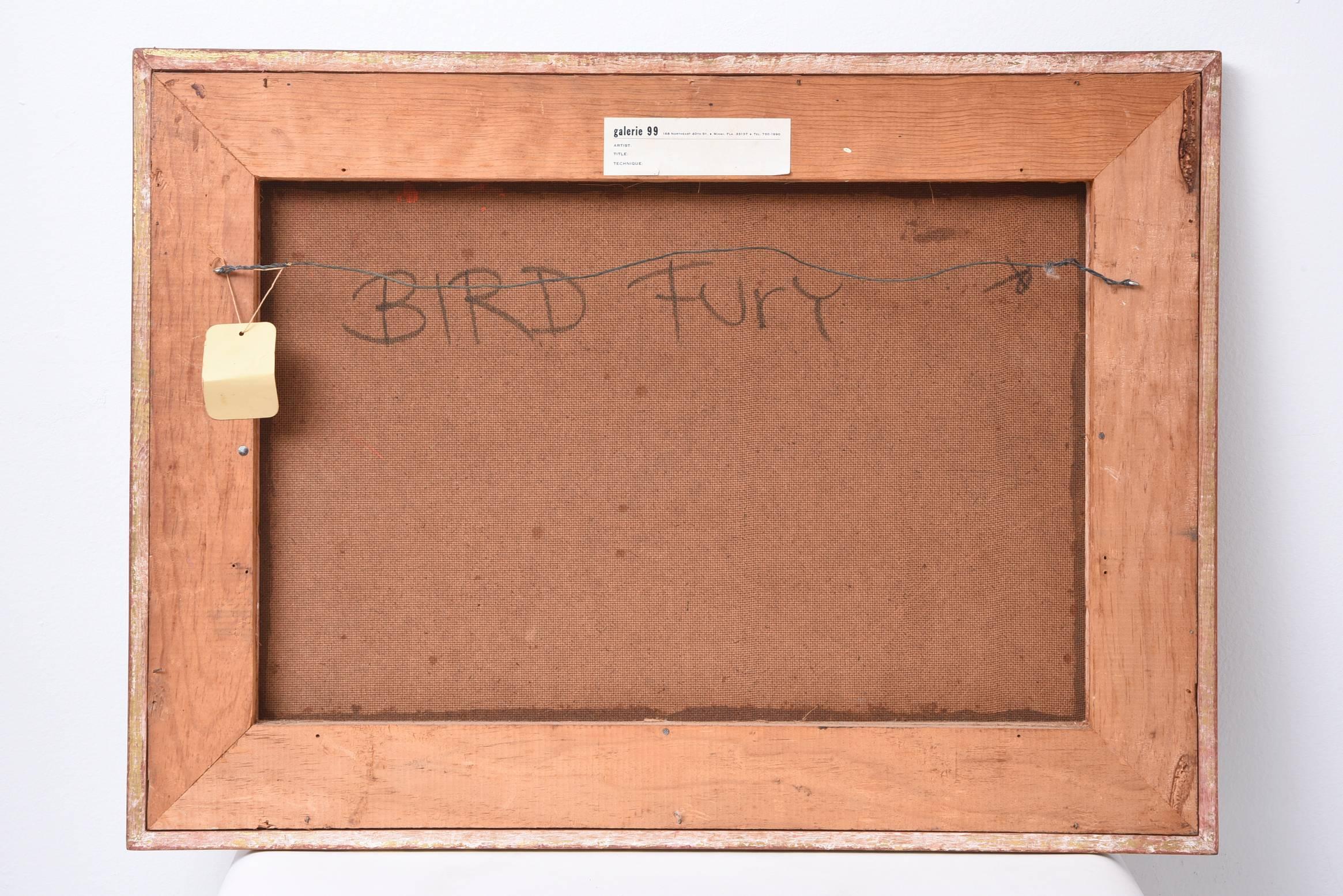 Bird Fury Painting by Leonardo Nierman, circa 1966 In Good Condition For Sale In Miami Beach, FL