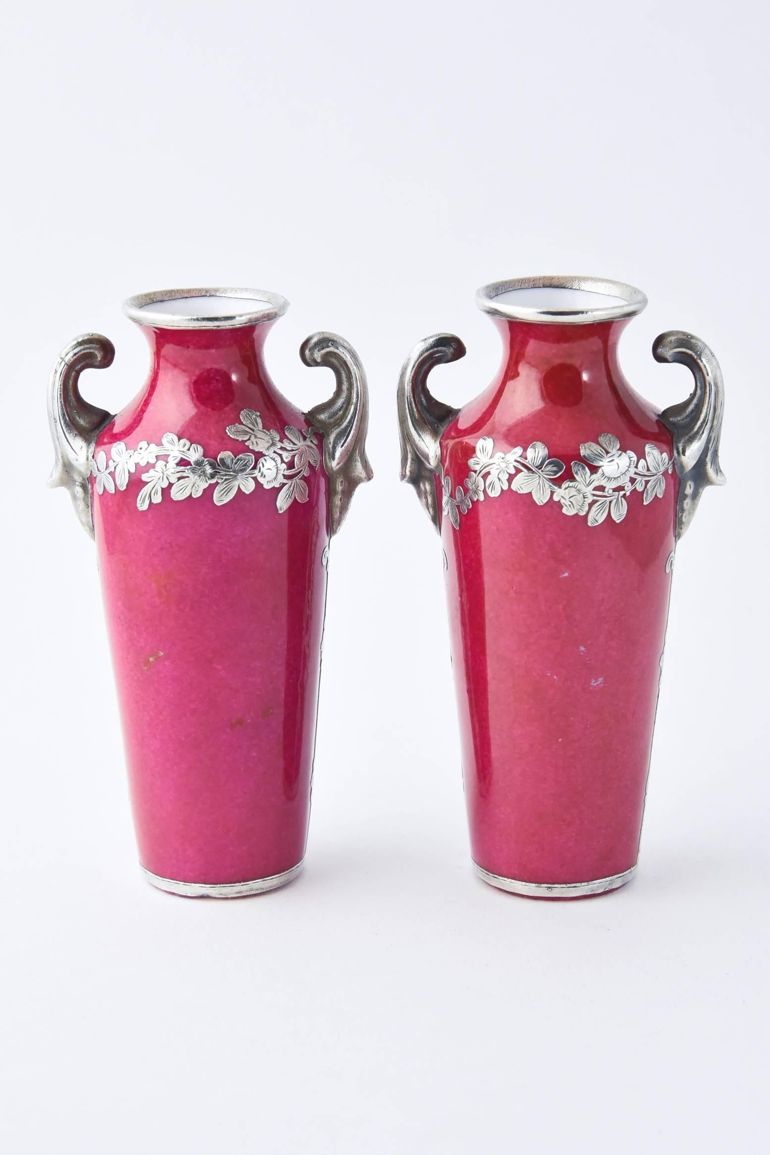 antique pink vases