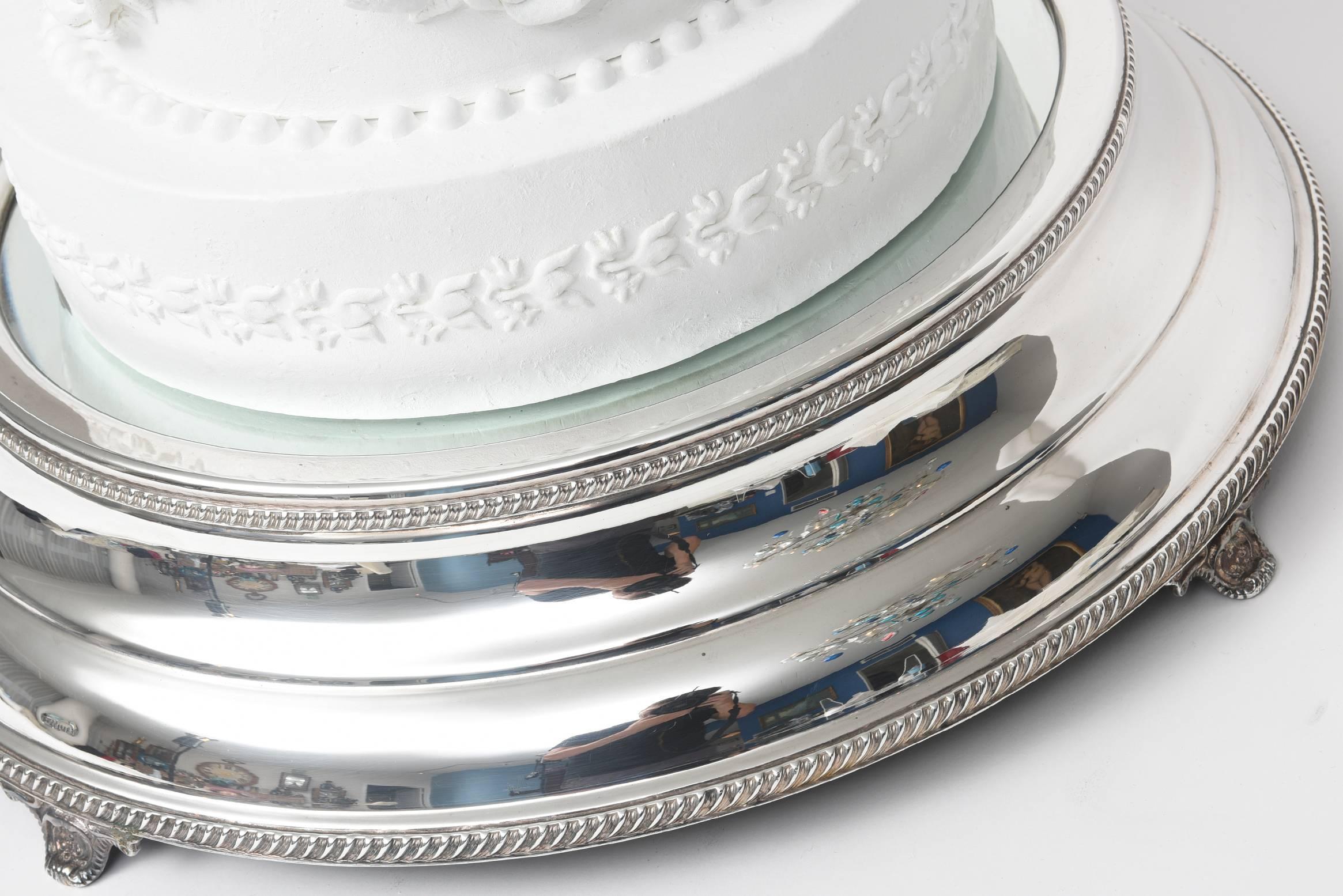 Silver Plate Vintage European Wedding Cake Stand