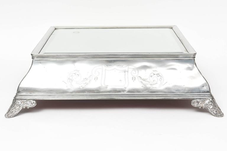 Antique Victorian Silver Plate Wedding Cake Stand Plateau Centerpiece