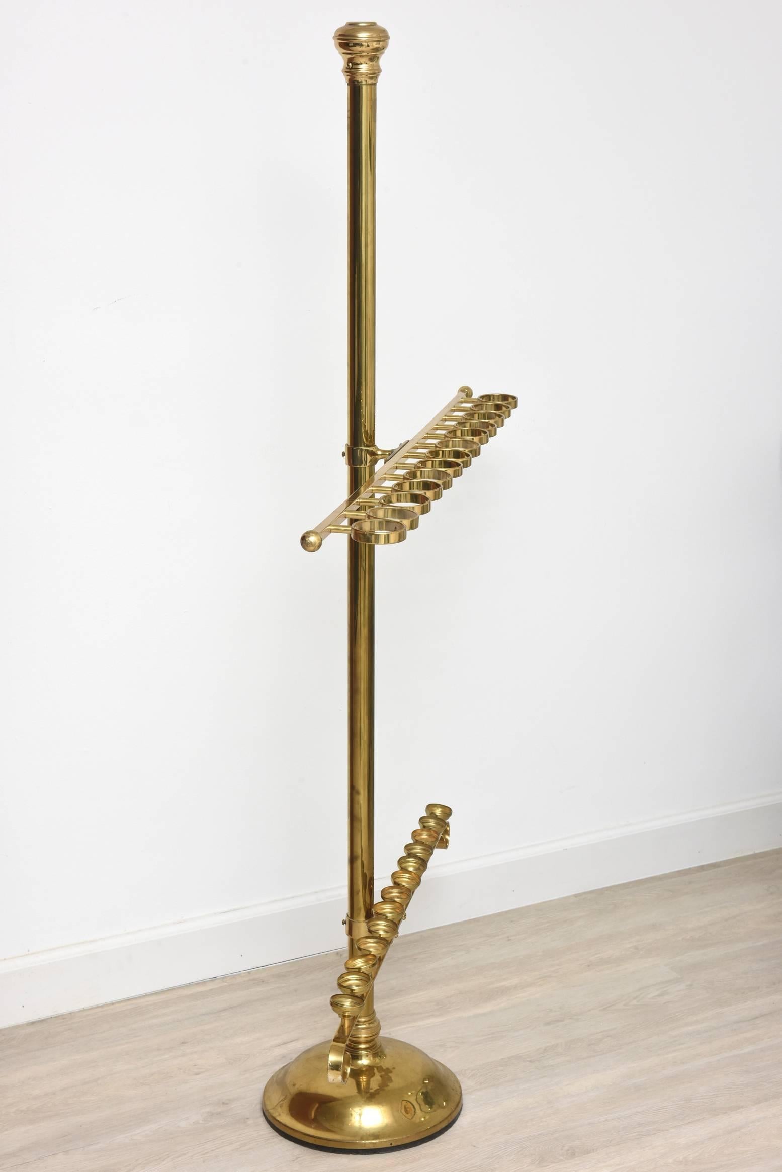 American Large Custom-Made Brass Cane and Umbrella Stand For Sale