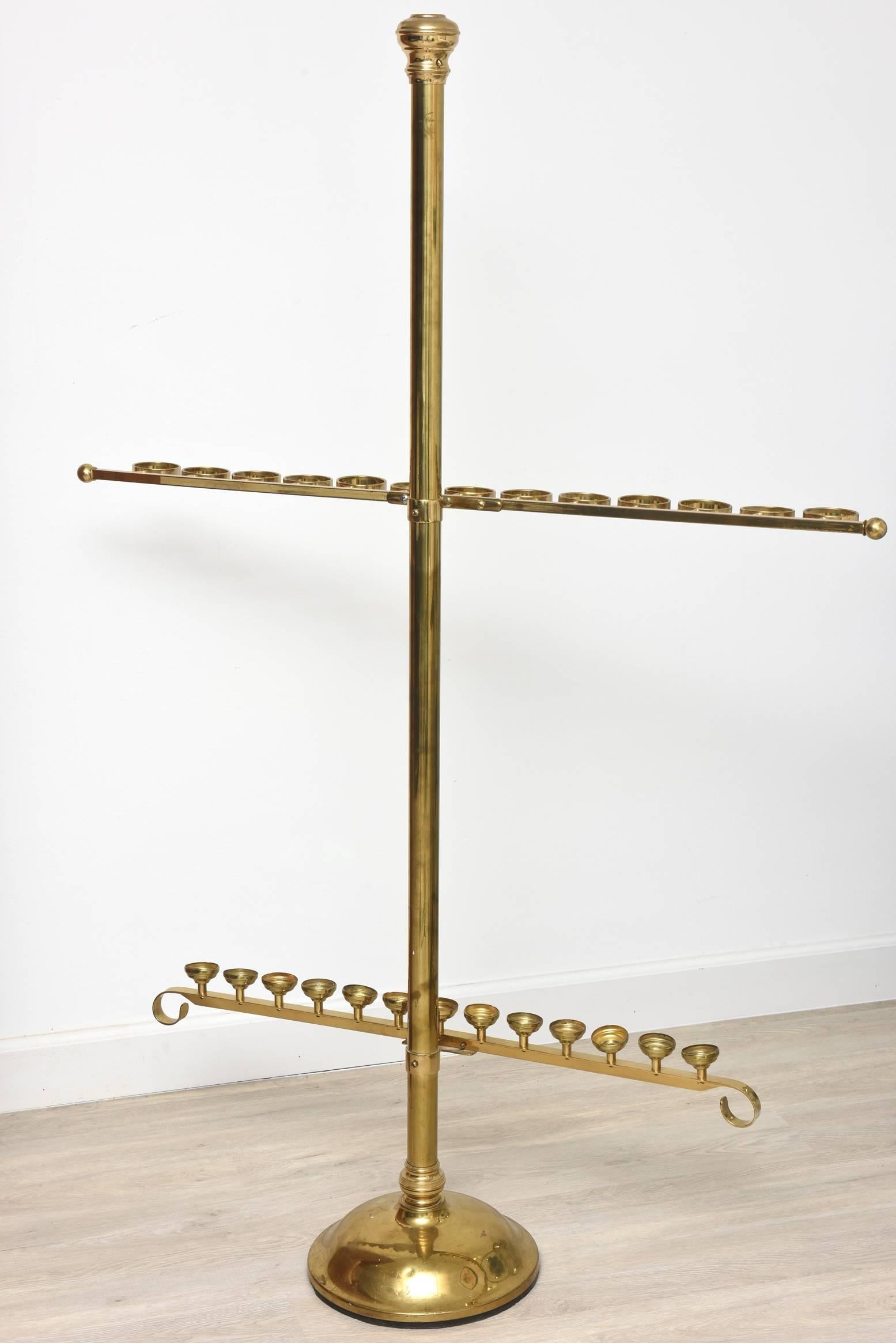 Large Custom-Made Brass Cane and Umbrella Stand In Good Condition For Sale In Miami Beach, FL