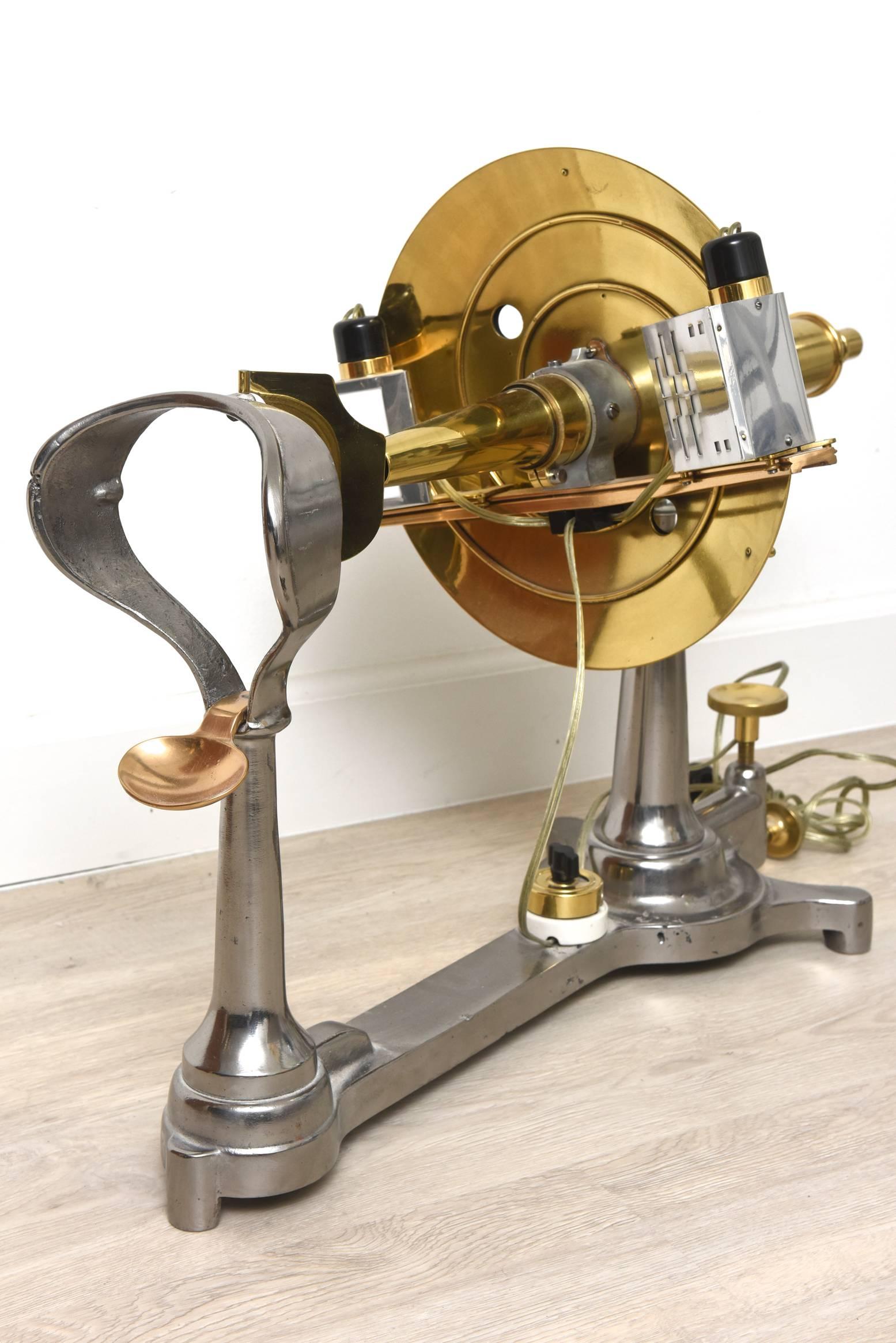 American Restored Antique Brass and Iron Universal Ophthalmometer for Optician / Eye Dr