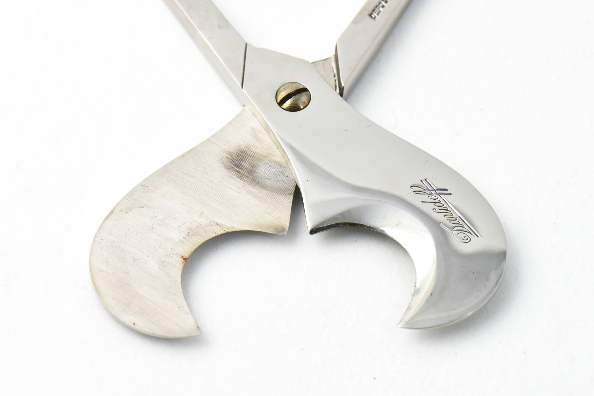 Davidoff Stainless Steel Cigar Scissors or Cutter In Excellent Condition In Miami Beach, FL