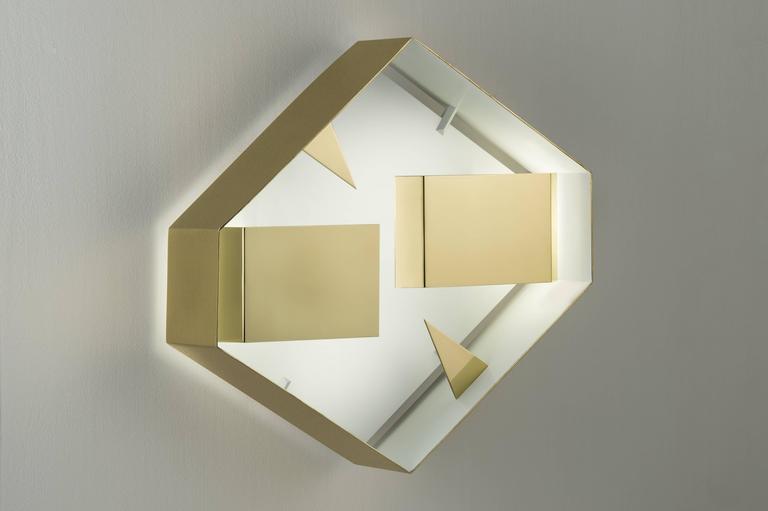 Hexagonal Quadro Di Luce Wall Sconce, Gio Ponti, ReEdition at 1stdibs