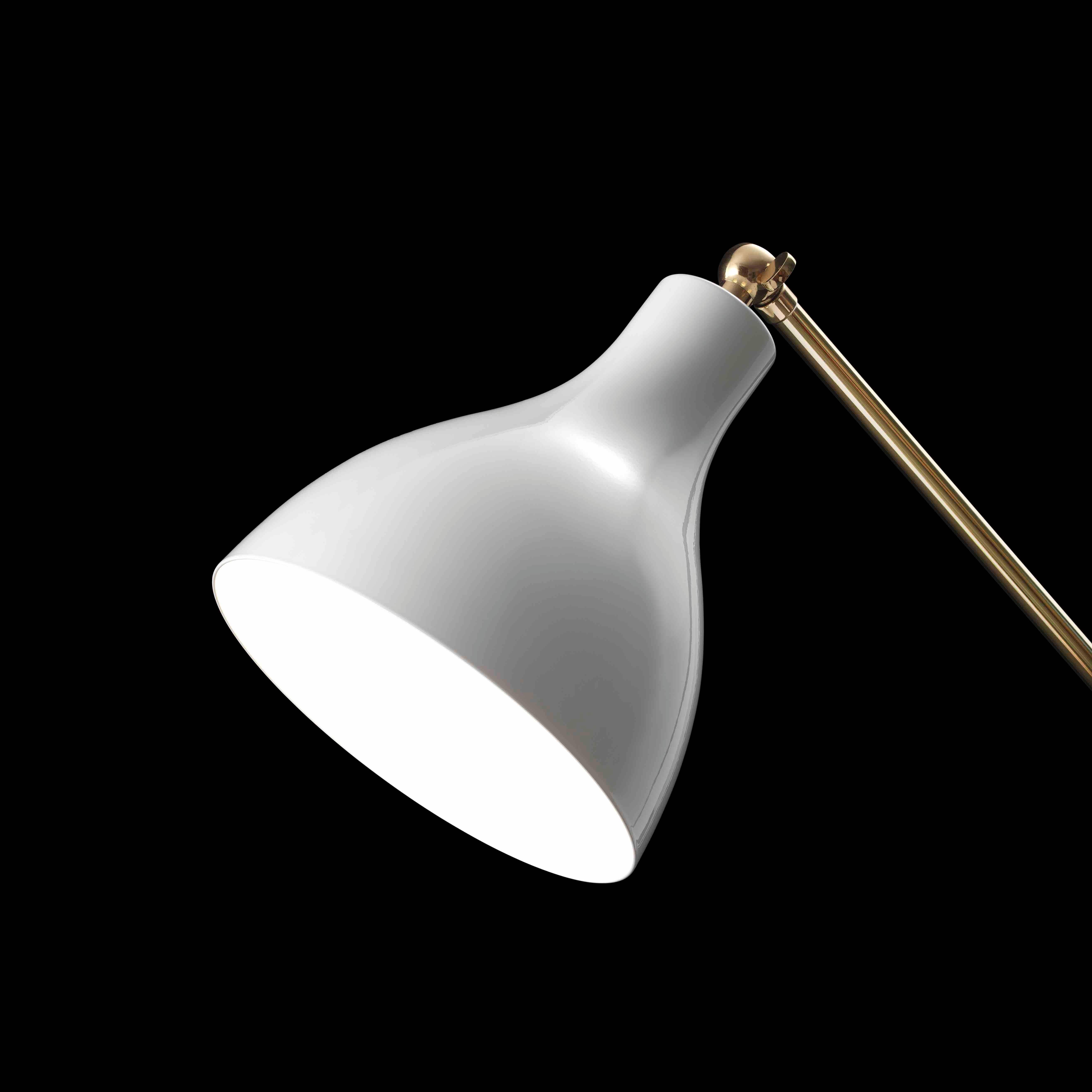 Modern White Lady V Brass Floor Lamp by Lorenza Bozzoli For Sale