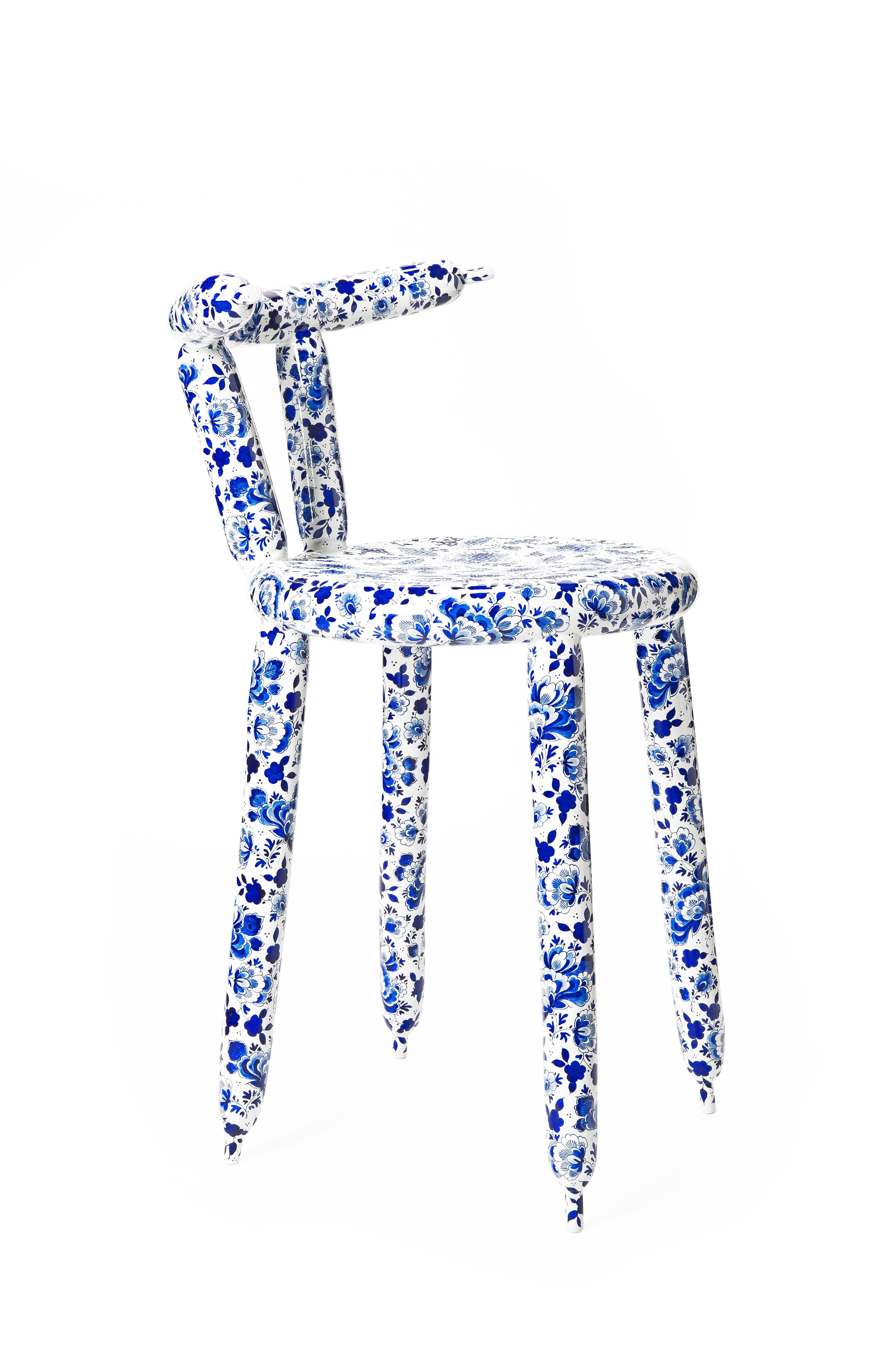 Dutch Delft Blue Carbon Chair by Marcel Wanders For Sale