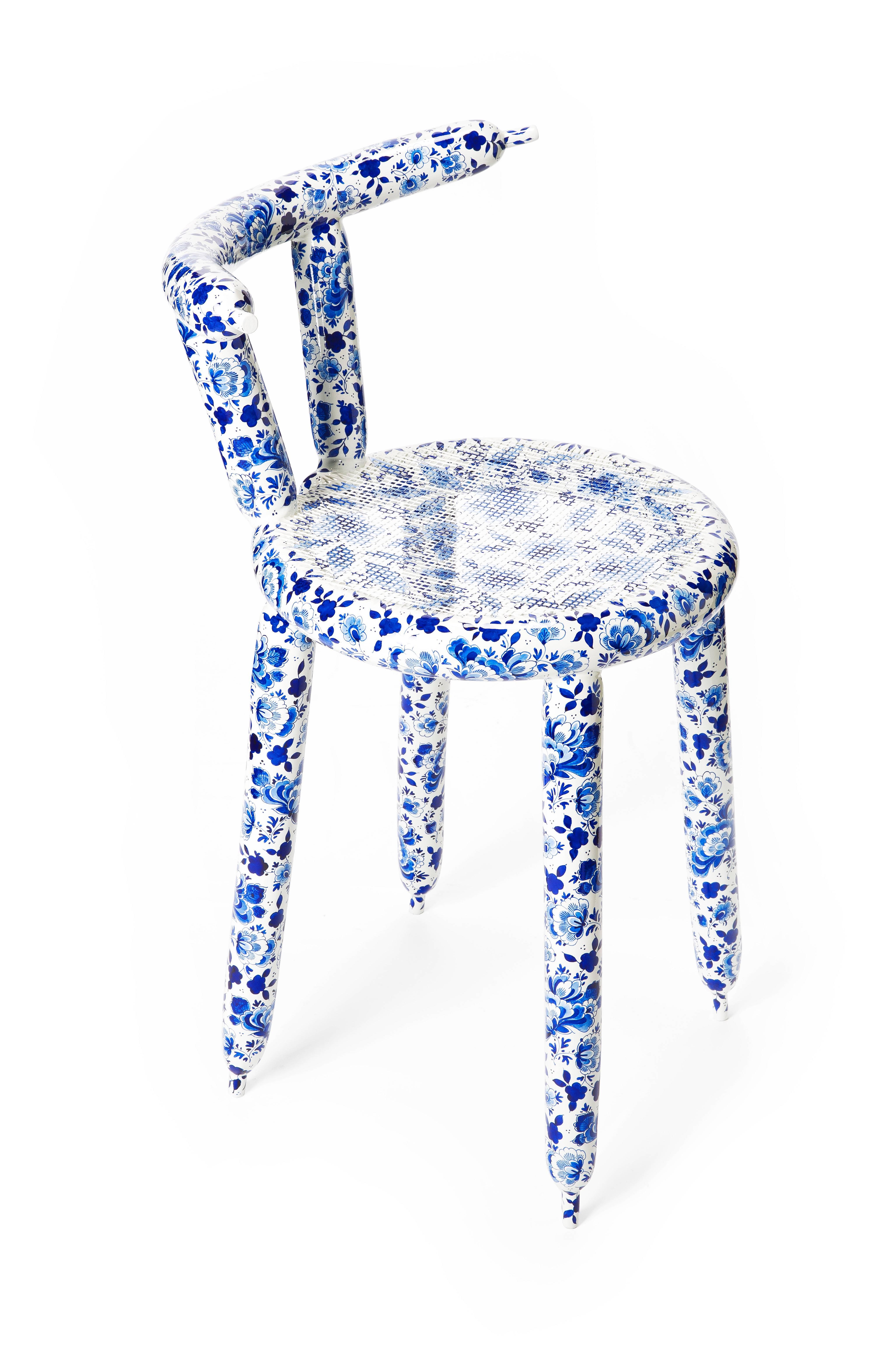 Contemporary Delft Blue Carbon Chair by Marcel Wanders For Sale
