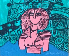 Femme Rose, Litho, Corneille, 1982