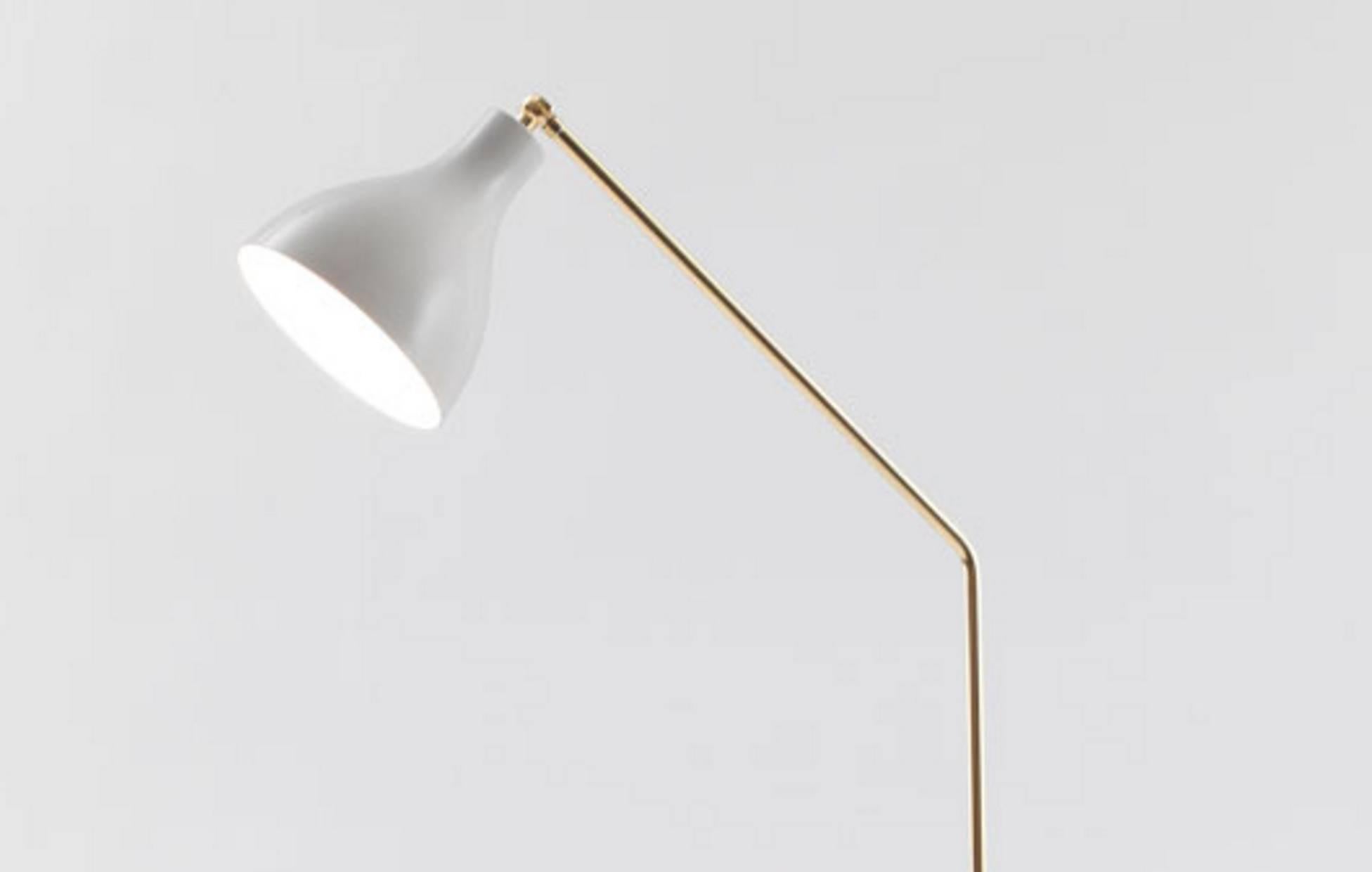 Contemporary White Lady V Brass Floor Lamp by Lorenza Bozzoli For Sale