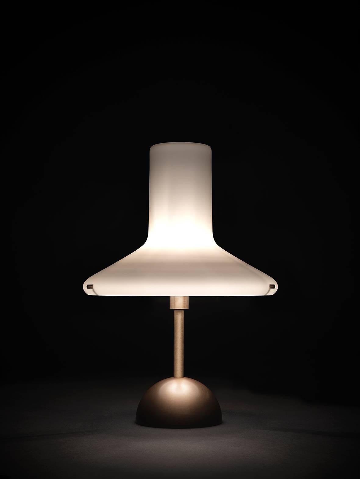 Contemporary Satin Bronze Olly Table Lamp by Lorenza Bozzoli For Sale