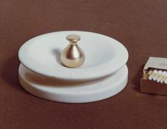 Mortar and Pestle, Marble Ashtray with Brass Pestle by Tato Italia