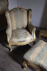 1920s Original Venetian Armchair with Foot Rest