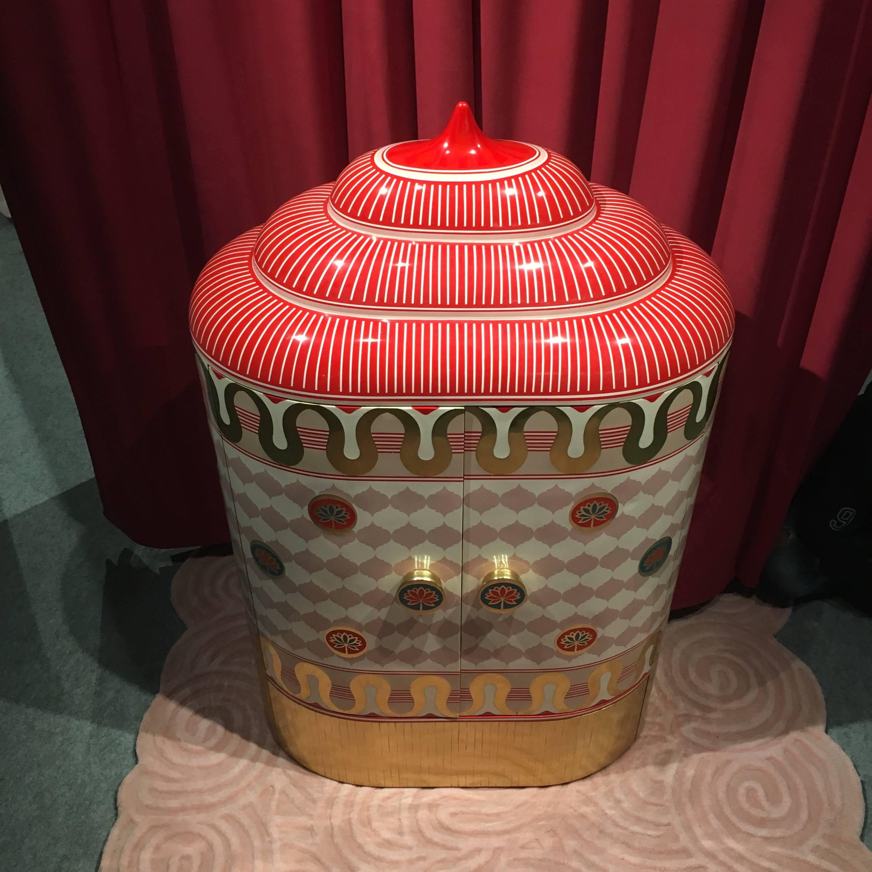 Brass Lotus Sactum Cabinet, Matteo Cibic For Sale