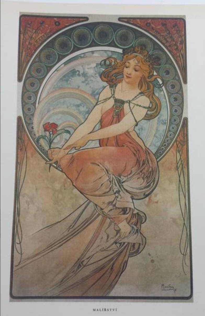 French Alfons Mucha Print (after), 1980 For Sale
