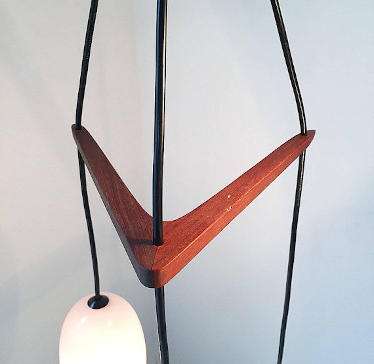 Danish Mid-Century Chandelier by Jo Hammerborg and Holmegaard for Fog & Mørup In Excellent Condition In Haderslev, DK