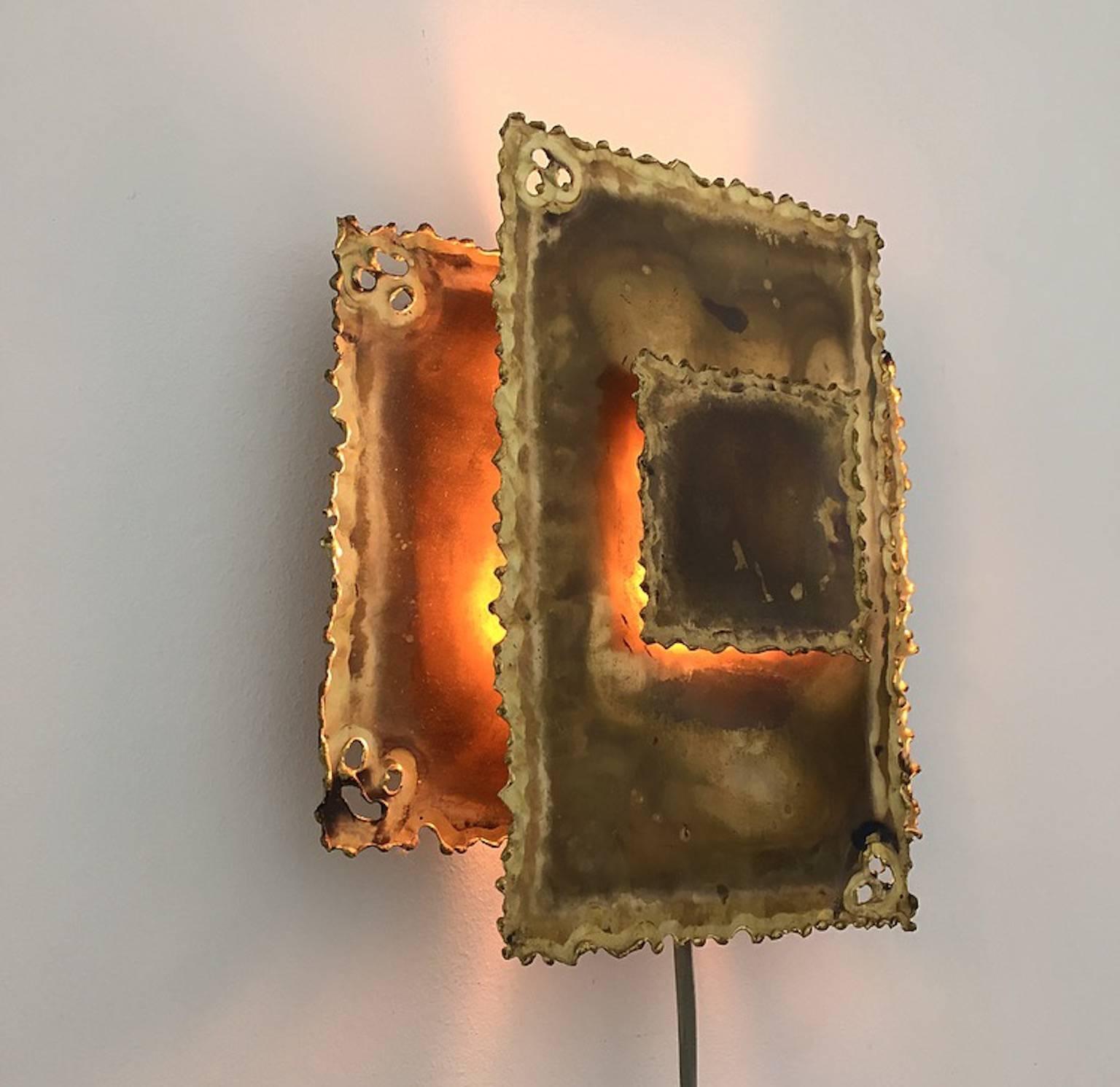 Mid-20th Century Danish Mid-Century Brutalist Wall Sconce by Holm Sørensen For Sale