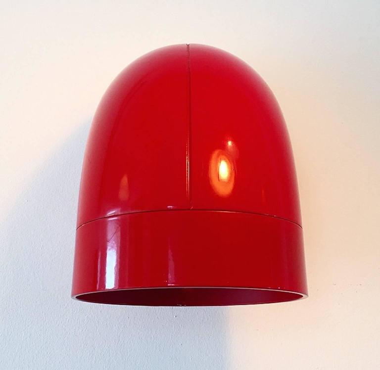 Danish Midcentury Red Wall Sconce Pipeline by Ole Pless for Nordisk